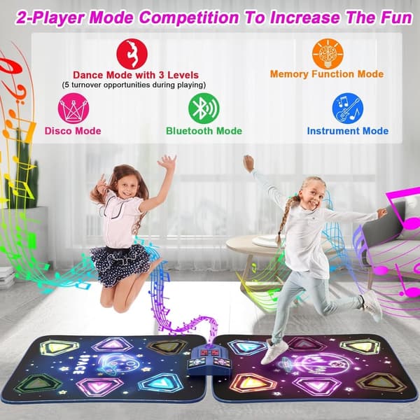 Bluetooth Dance Mat Game for Kids with Lights & 5 Modes