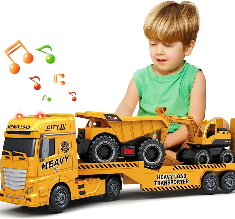Construction Carrier Truck Toy Set for Boys, 25
