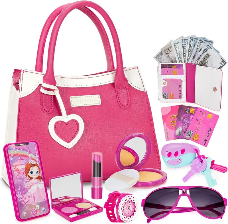 Princess Play Purse with Accessories for Toddlers Ages 3-8