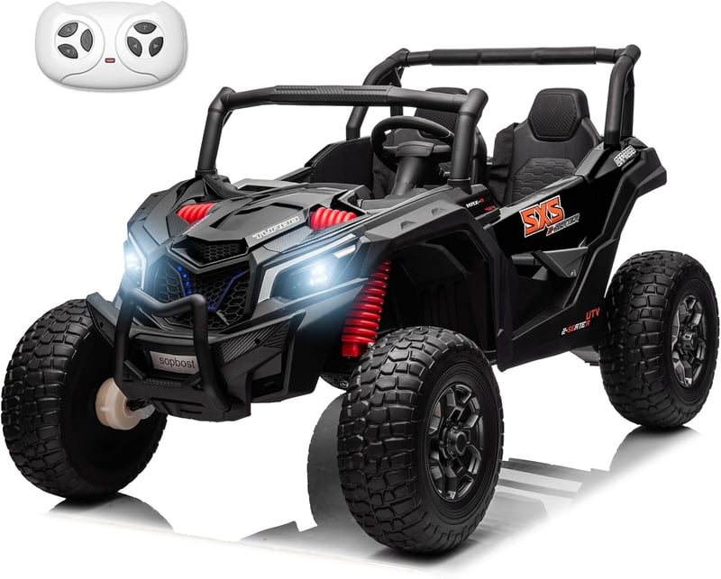 Electric Off-Road UTV for Kids 3-8 Years - 24V, 4X4, Black