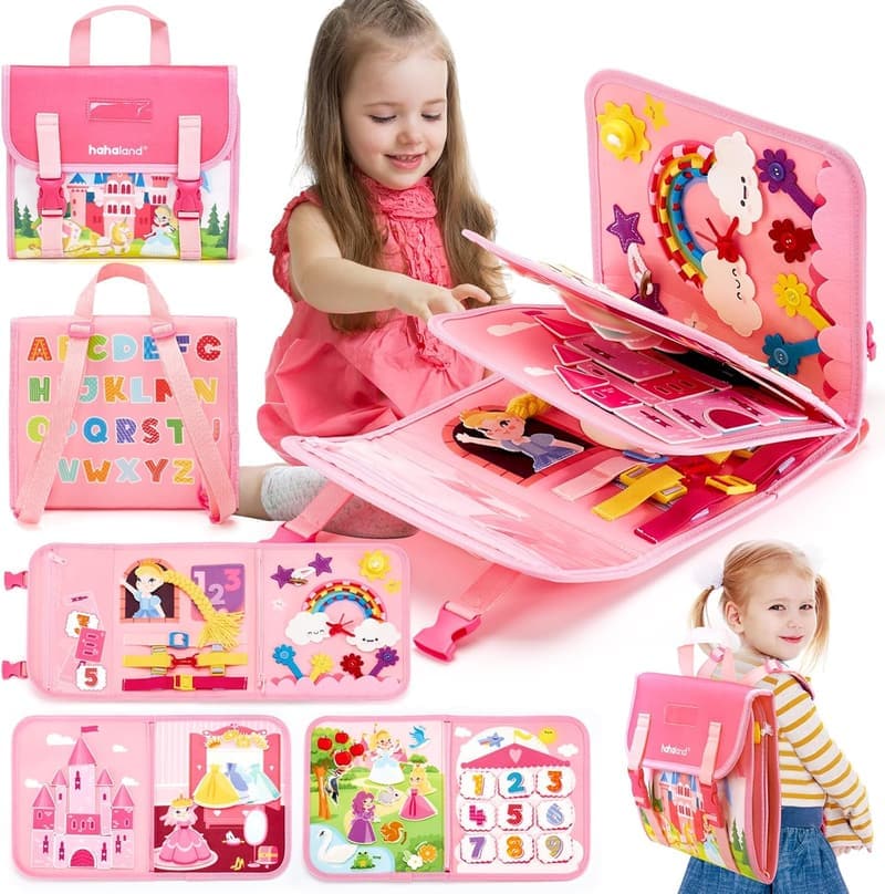 Busy Board for Toddlers - 17-in-1 Montessori Learning Toy