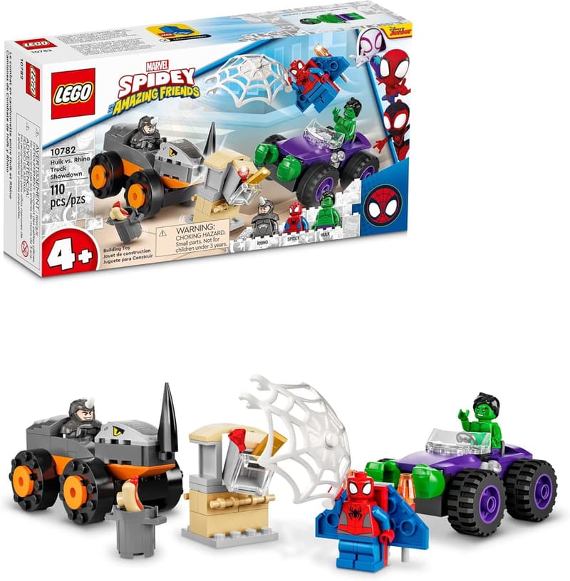 LEGO Marvel Hulk vs. Rhino Monster Truck Set with Spider-Man Minifigure