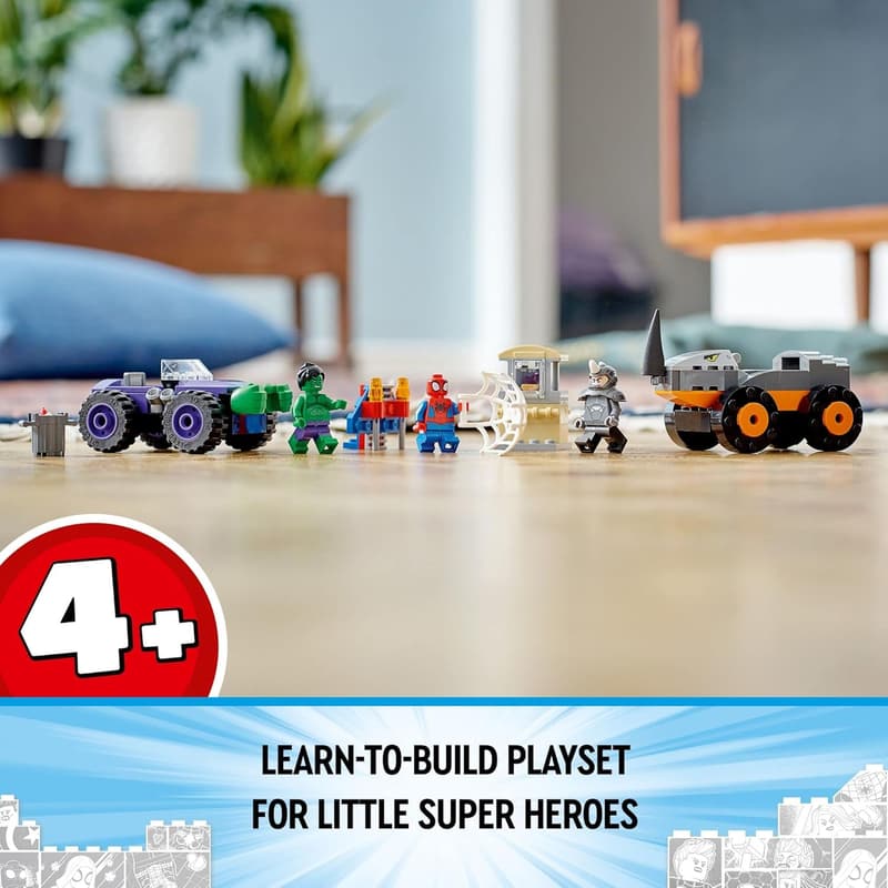 LEGO Marvel Hulk vs. Rhino Monster Truck Set with Spider-Man Minifigure