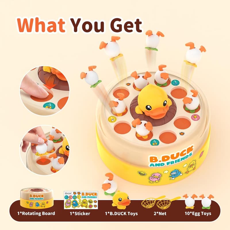 Bounce and Catch Duck Board Game for Kids 4-8