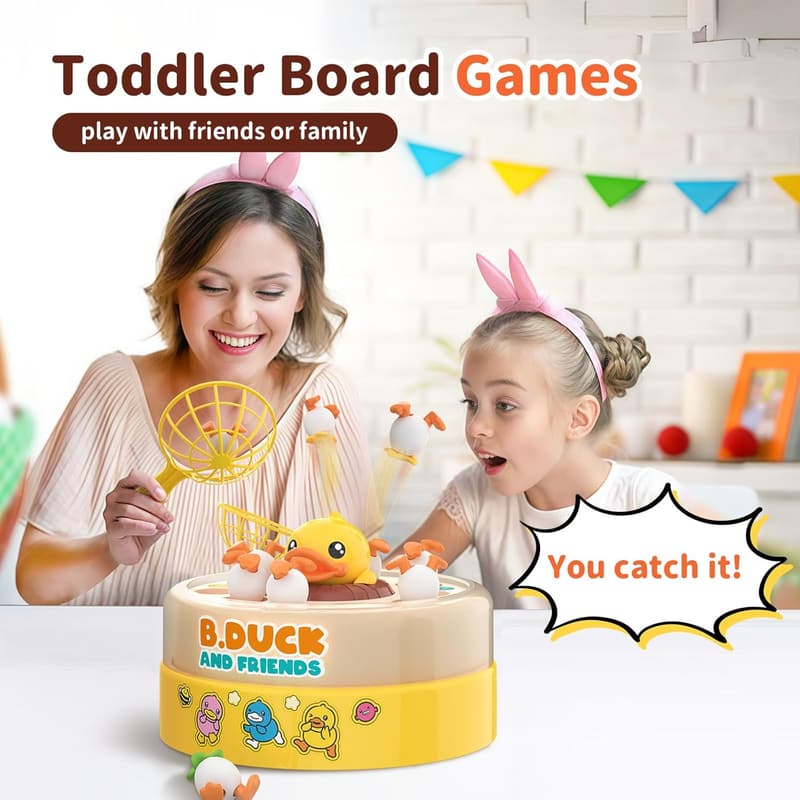 Bounce and Catch Duck Board Game for Kids 4-8