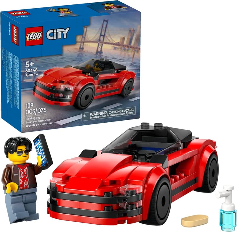 LEGO City Red Sports Car Building Toy for Kids 5+