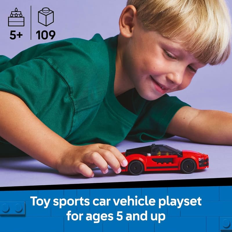 LEGO City Red Sports Car Building Toy for Kids 5+