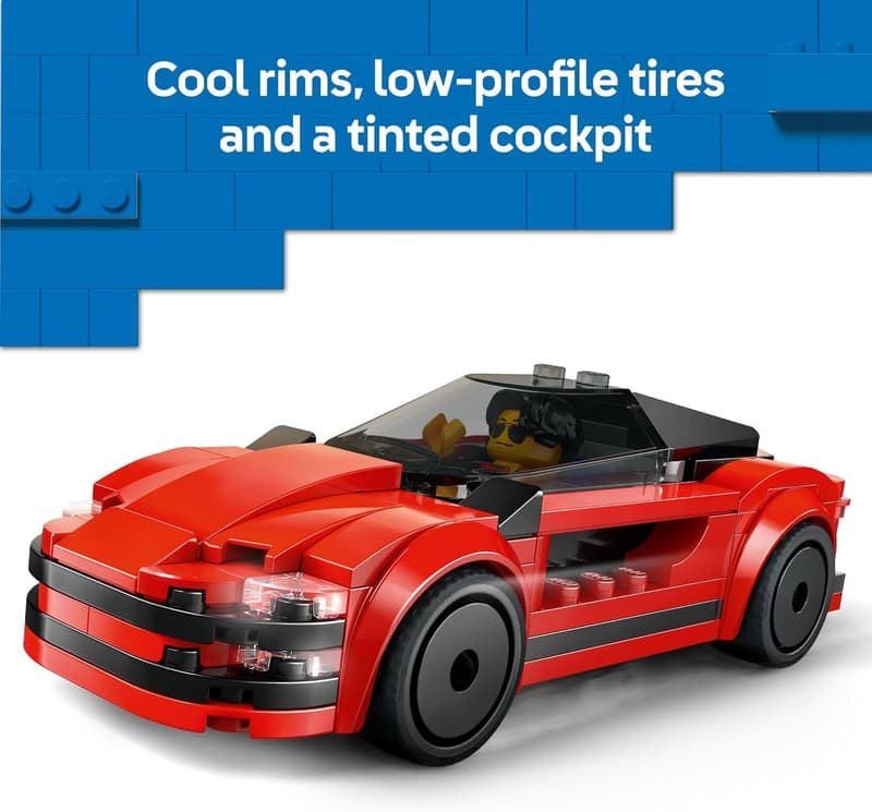 LEGO City Red Sports Car Building Toy for Kids 5+