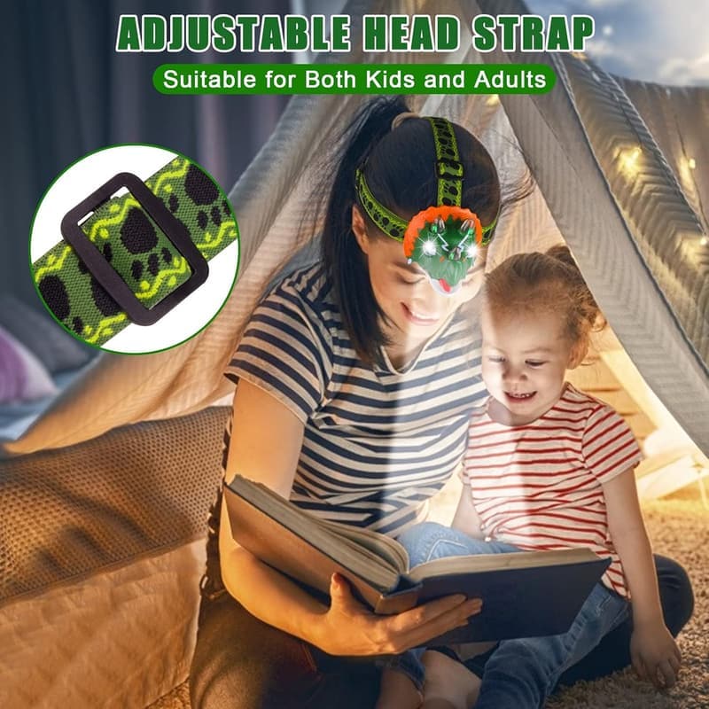 Triceratops LED Headlamp - Kids Camping Flashlight Gift