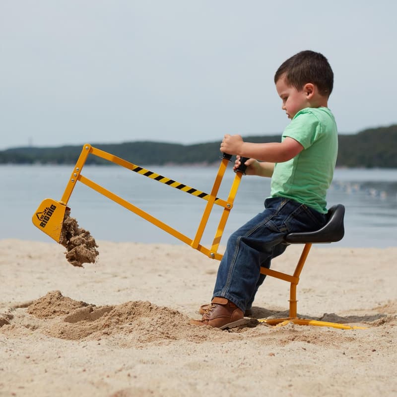 Outdoor Excavator Digger Playset for Kids, 360° Rotation