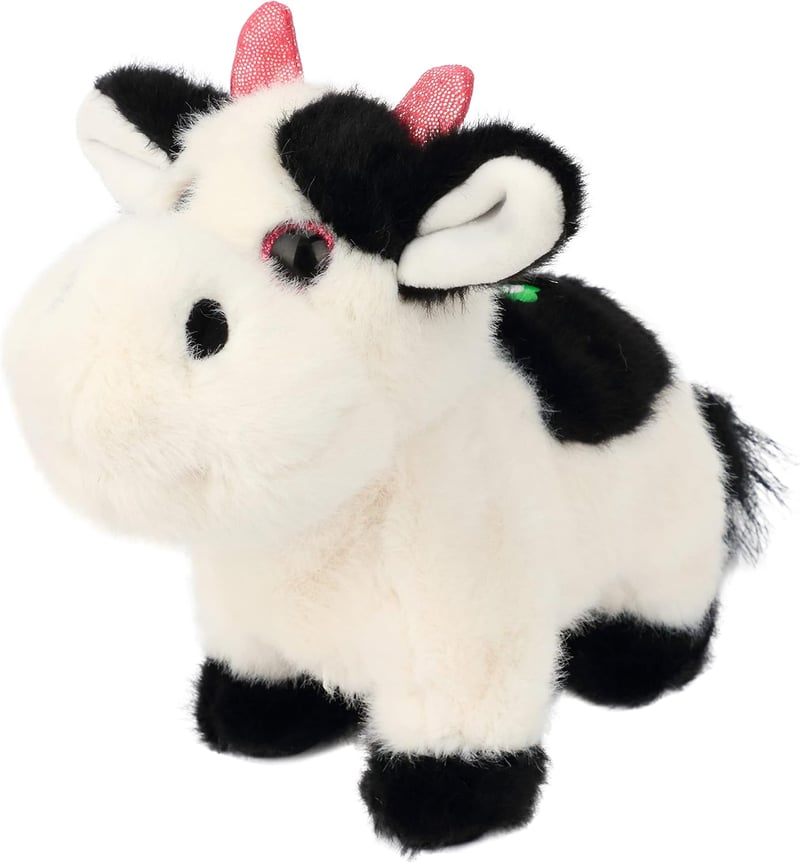 Animated Black Cow Plush Toy for Kids' Birthday
