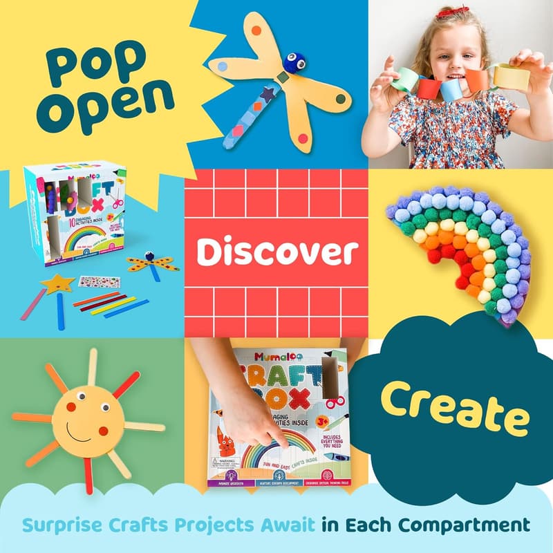 Kids' Craft Box - 10 No-Mess Art Projects for Ages 4-8