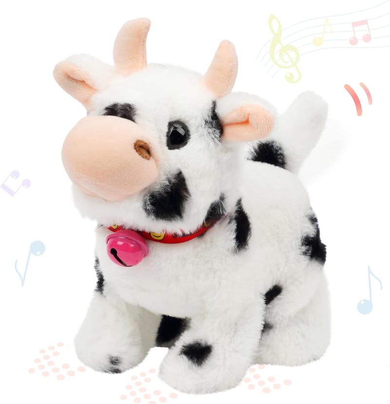 Interactive Plush Cow Toy with Sounds & Movements for Toddlers