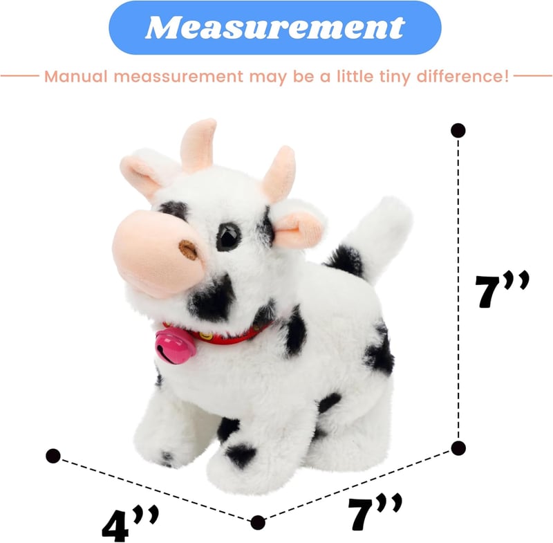 Interactive Plush Cow Toy with Sounds & Movements for Toddlers