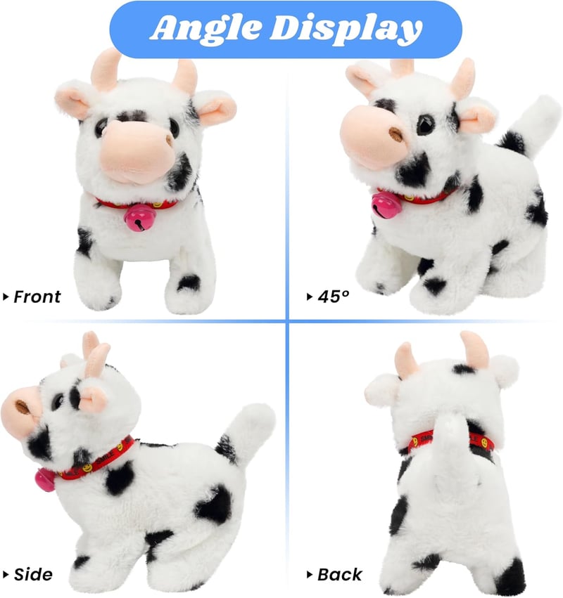 Interactive Plush Cow Toy with Sounds & Movements for Toddlers