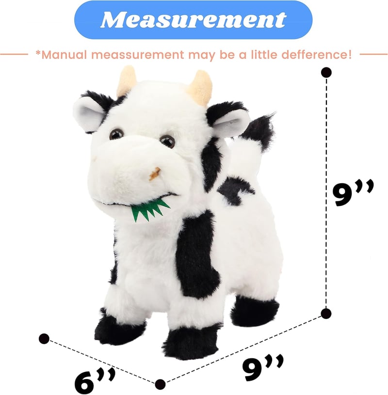 Interactive Cow Singing Toy with Remote Control - Birthday Gift for Toddlers
