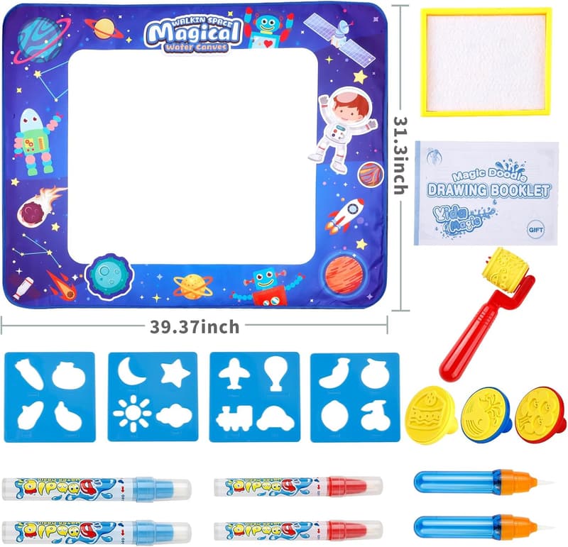 Water Doodle Mat for Toddlers - Educational Art Mat for Kids 3+