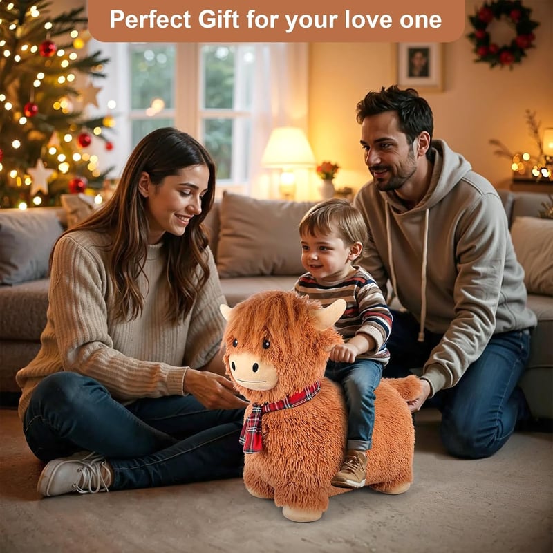 Highland Cow Bouncy Hopper Toy for Toddlers & Kids