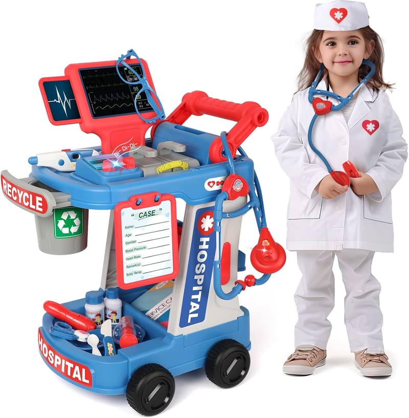 Kids' Doctor Playset with Cart, Costume & Stethoscope