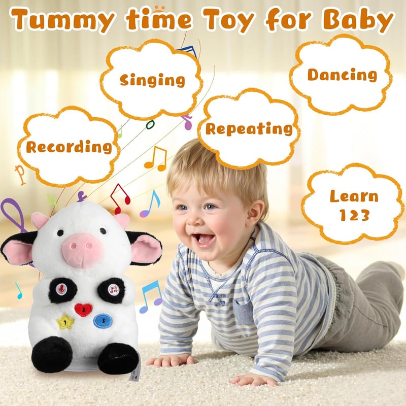 Interactive Singing Cow Stuffed Animal Toy for Toddlers