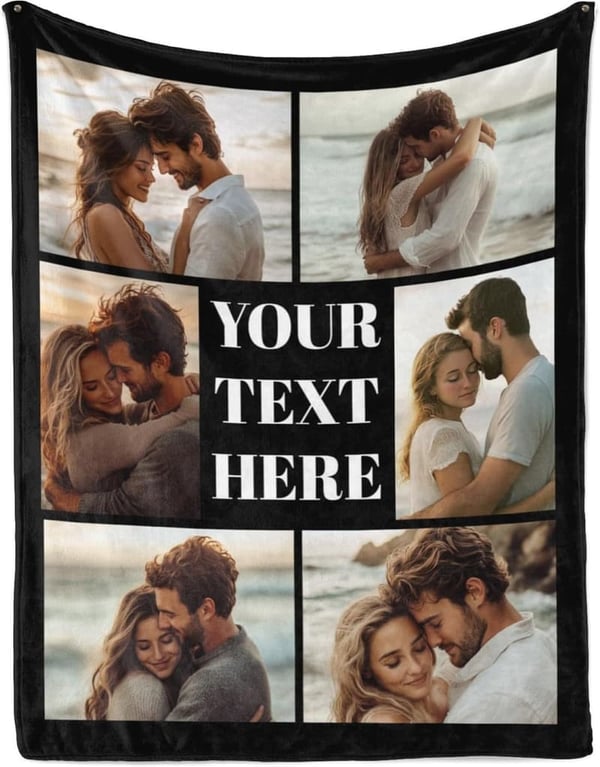 Personalized Photo Blanket for Birthdays - Gift for Couples & Parents