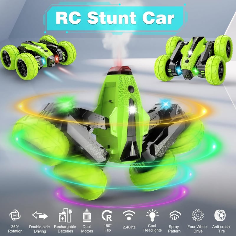 360° Rotating Remote Control Stunt Car for Kids, 6-11 Years