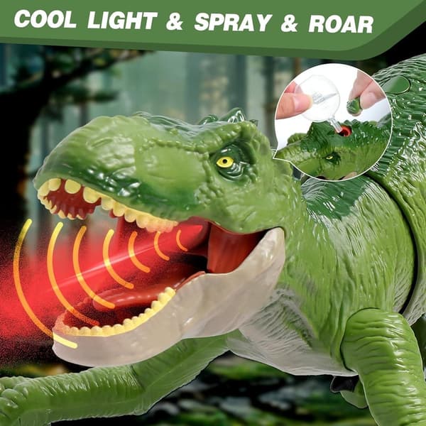 Remote Control T-Rex Dinosaur Toy with Lights & Sounds - Age 3-12