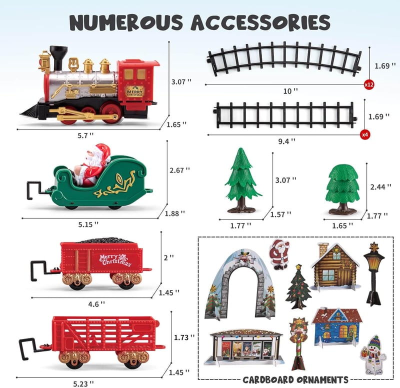 Electric Train Set with Light & Sound for Kids 3+, Holiday Gift