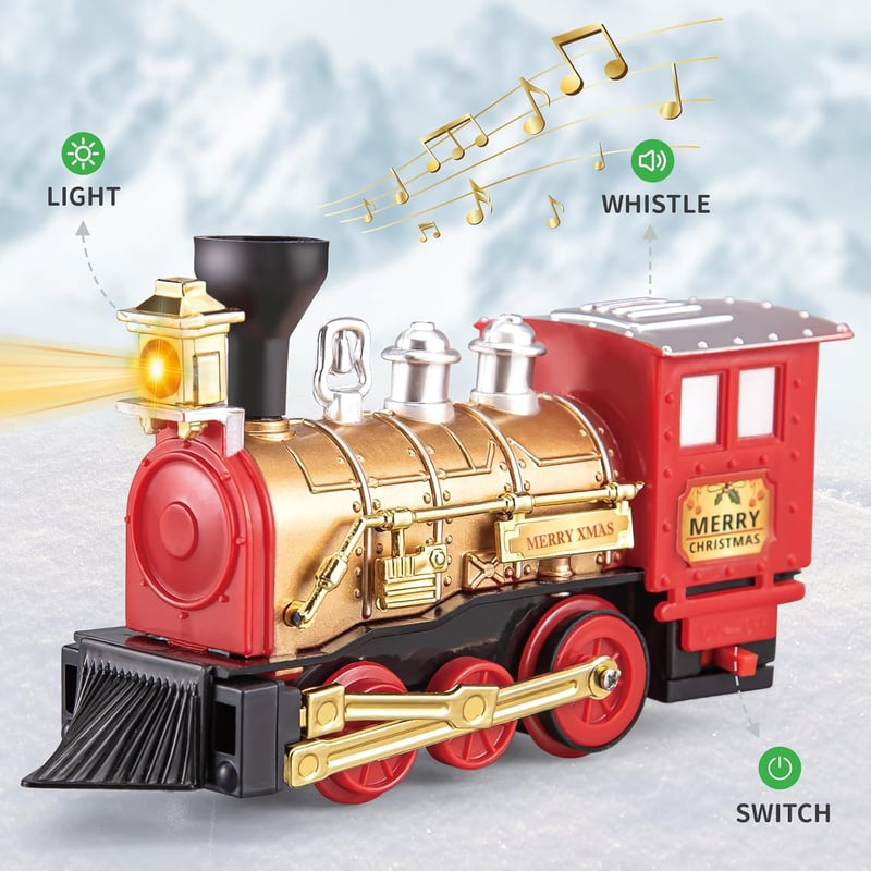 Electric Train Set with Light & Sound for Kids 3+, Holiday Gift