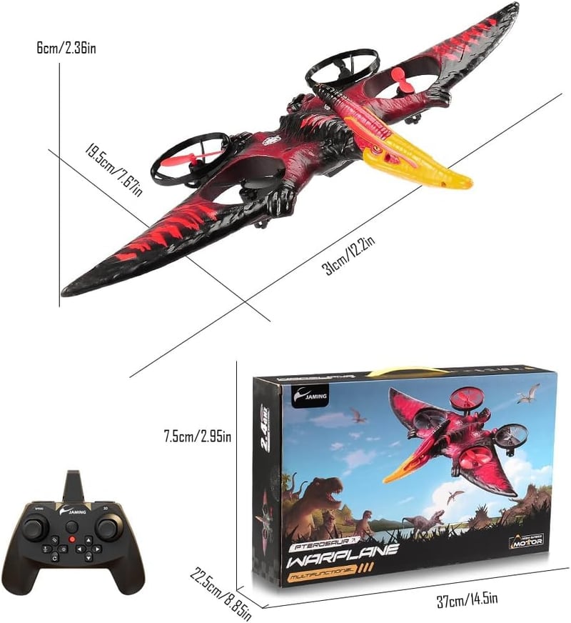 Remote Control Pterodactyl Drone Toy for Kids Ages 8-12