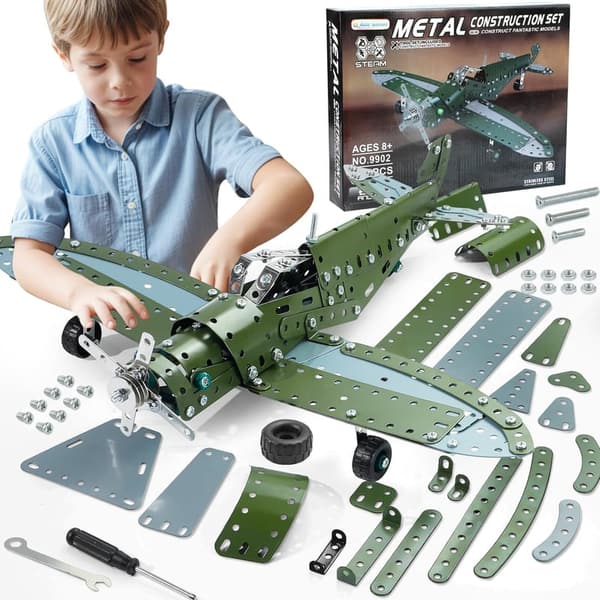 STEM Building Metal Airplane Model Kit for Ages 8-14