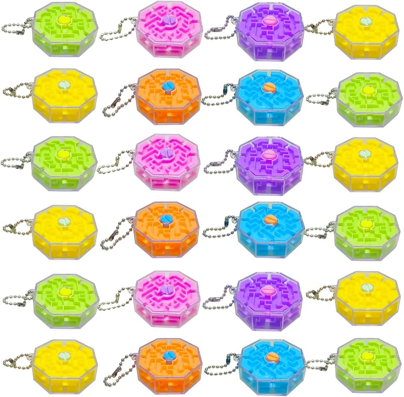 Kids' Party Favors: 24 Mini Brain Teaser Puzzle Cubes