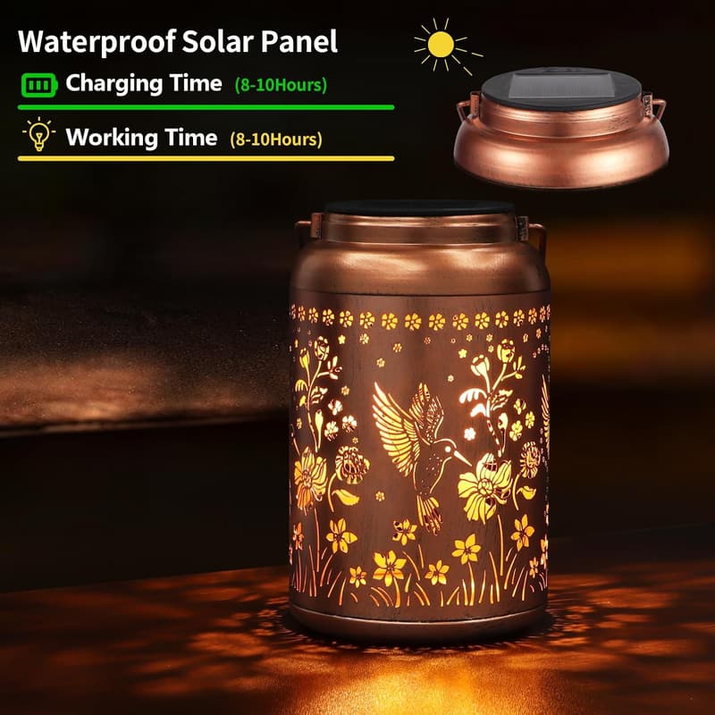 Hummingbird Solar Lanterns – Outdoor Waterproof Garden Decor for Women