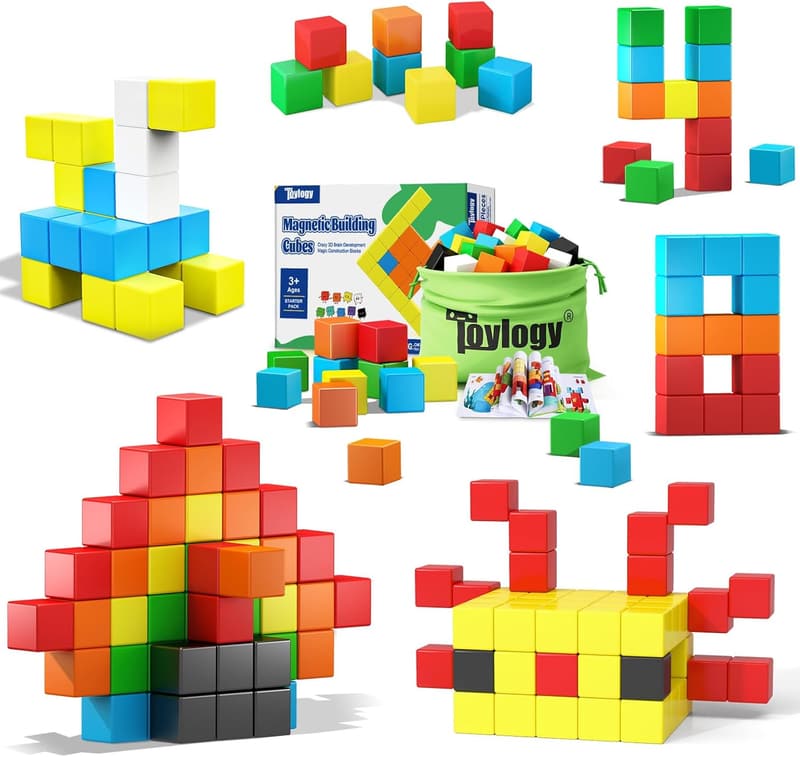 STEM Magnetic Building Blocks Set for Ages 3-6