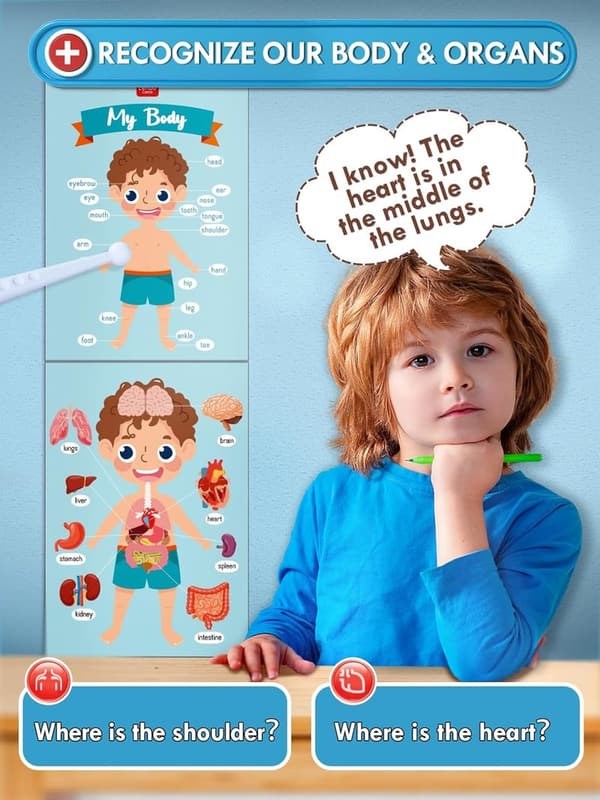 Kids Wooden Doctor Playset with Stethoscope - Pretend Play Toy