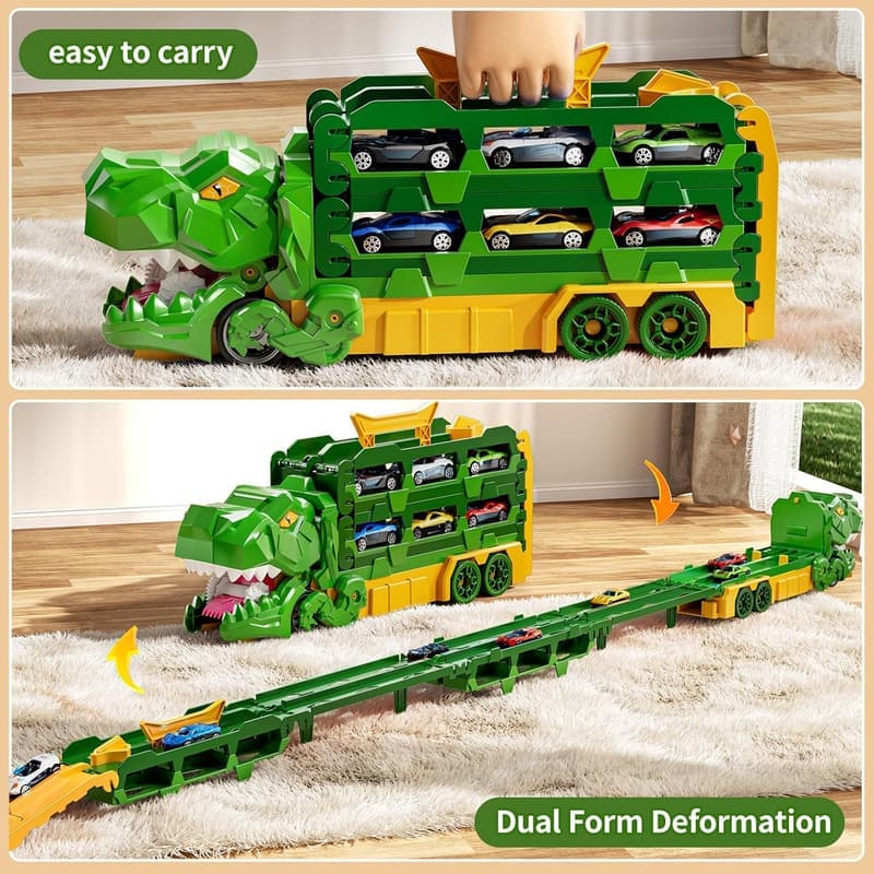 Dinosaur Transporter Car Track Set for Toddlers aged 3-6
