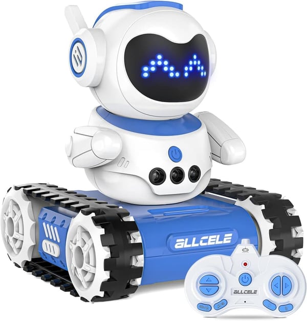 Remote Control LED Robot Toy with Walkie Talkie - Gift for Kids 3-8