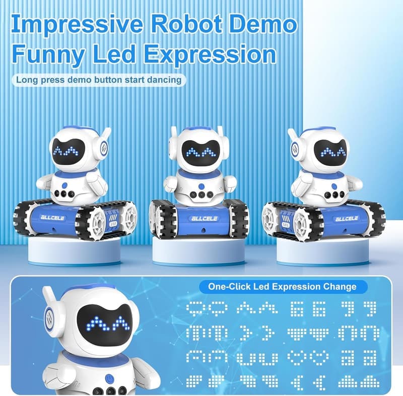 Remote Control LED Robot Toy with Walkie Talkie - Gift for Kids 3-8