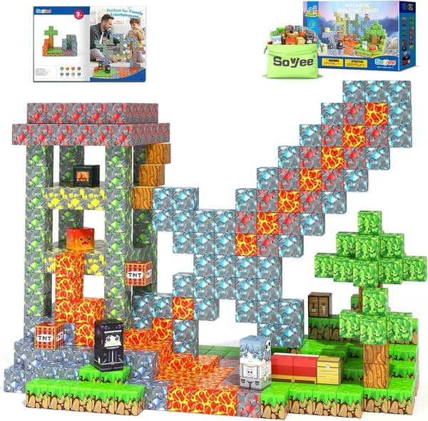 Magnetic Forest Mine Building Blocks Set for Kids 3+