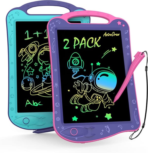 Colorful LCD Doodle Board for Kids - Birthday Gift, 2-Pack