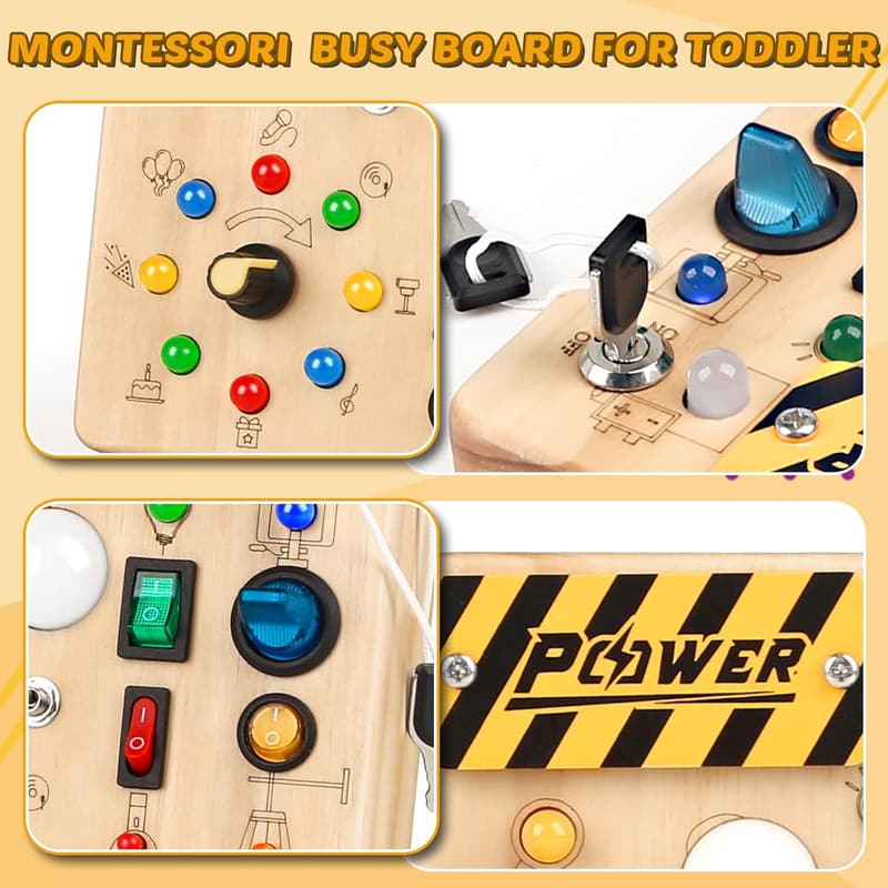 Montessori Educational Sensory Board Toy for Toddlers, 1-6 Years
