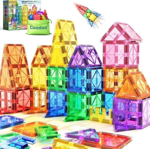 Magnetic Building Tiles Starter Set for Kids 3+