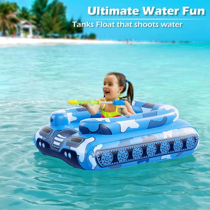Inflatable Tank Pool Float with Water Cannon for Kids