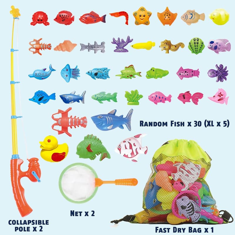 Magnetic Fishing Toy Set for Kids | Fun Bathtub Water Game