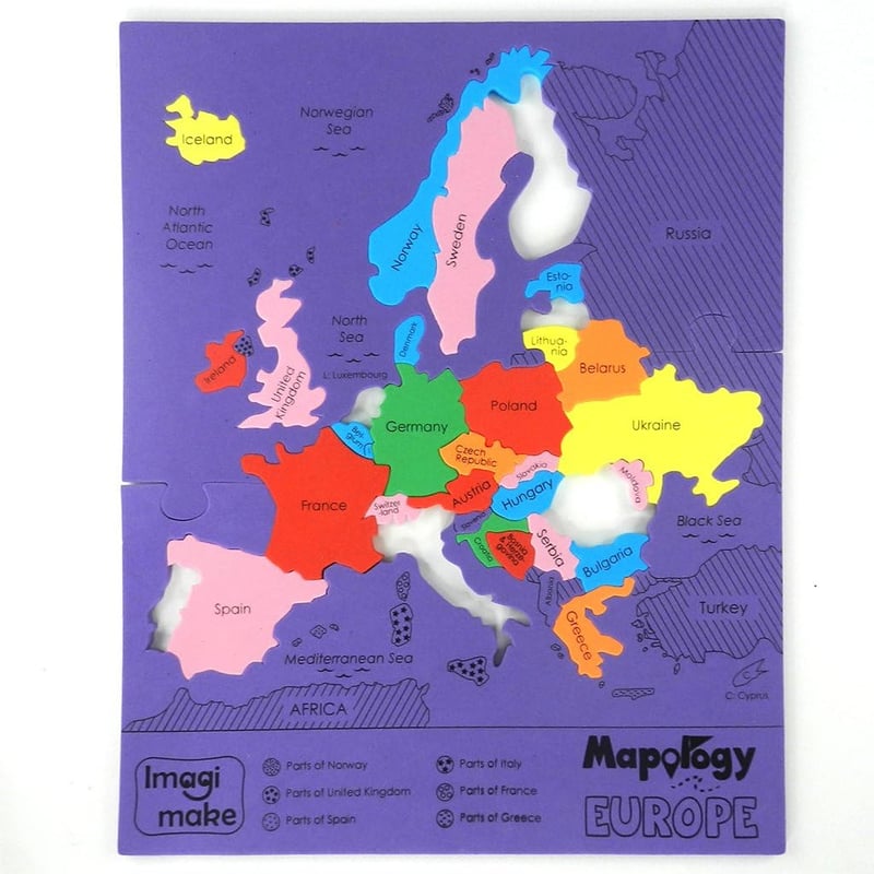 Europe Map Puzzle for Kids - Educational Learning Toy, Ages 4-8