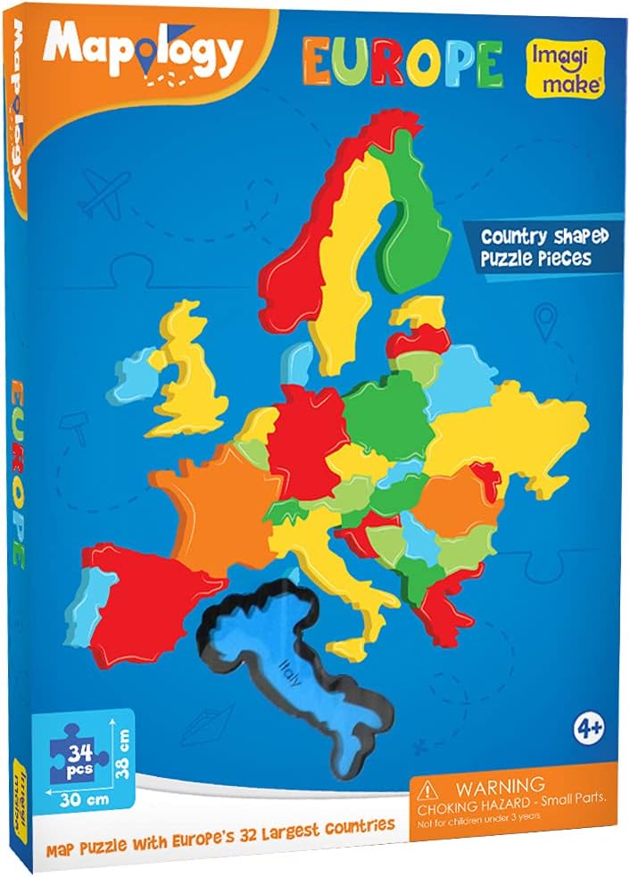 Europe Map Puzzle for Kids - Educational Learning Toy, Ages 4-8