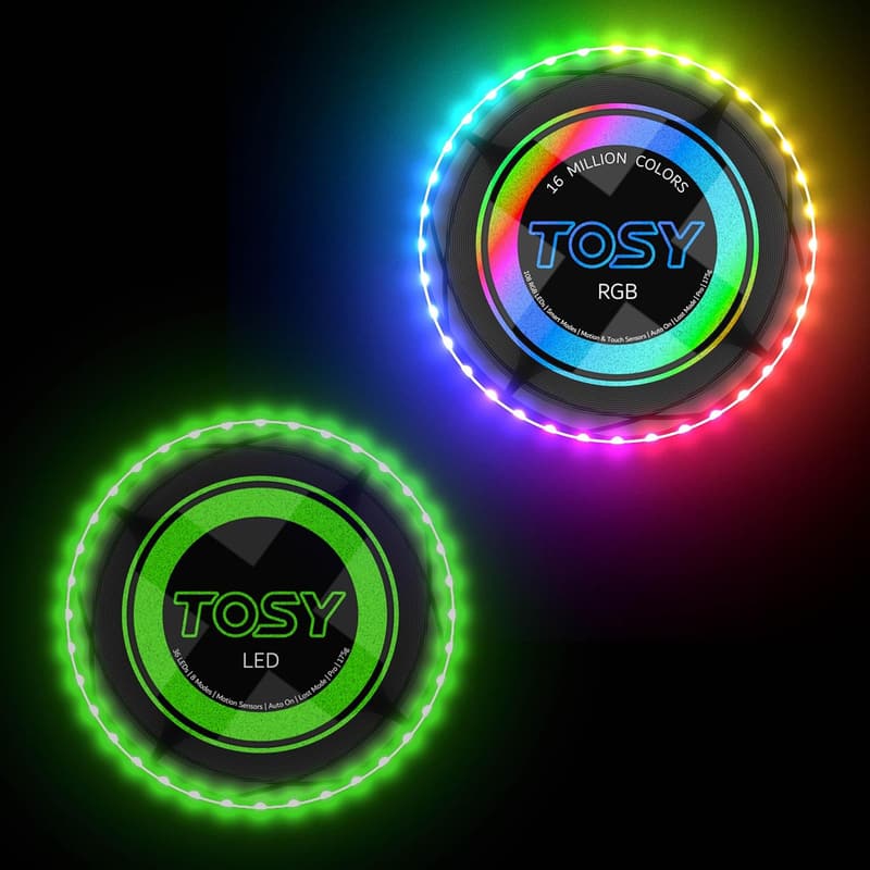 LED Flying Discs Bundle - RGB Glow-in-the-Dark Set