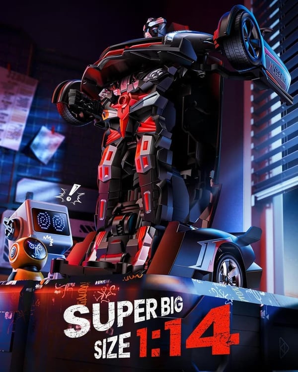 Transforming Robot RC Car - 2-in-1 Toy with Sound & Light Effects
