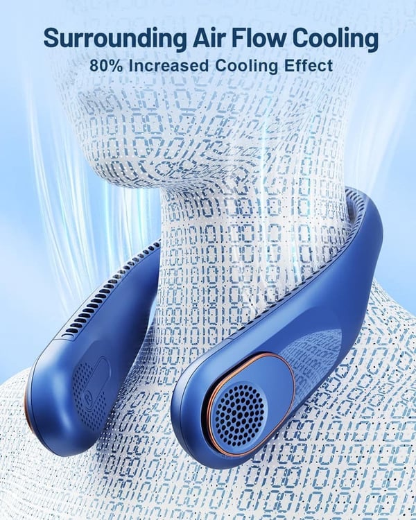 360° Portable Bladeless Neck Fan | USB Rechargeable Cooling Device