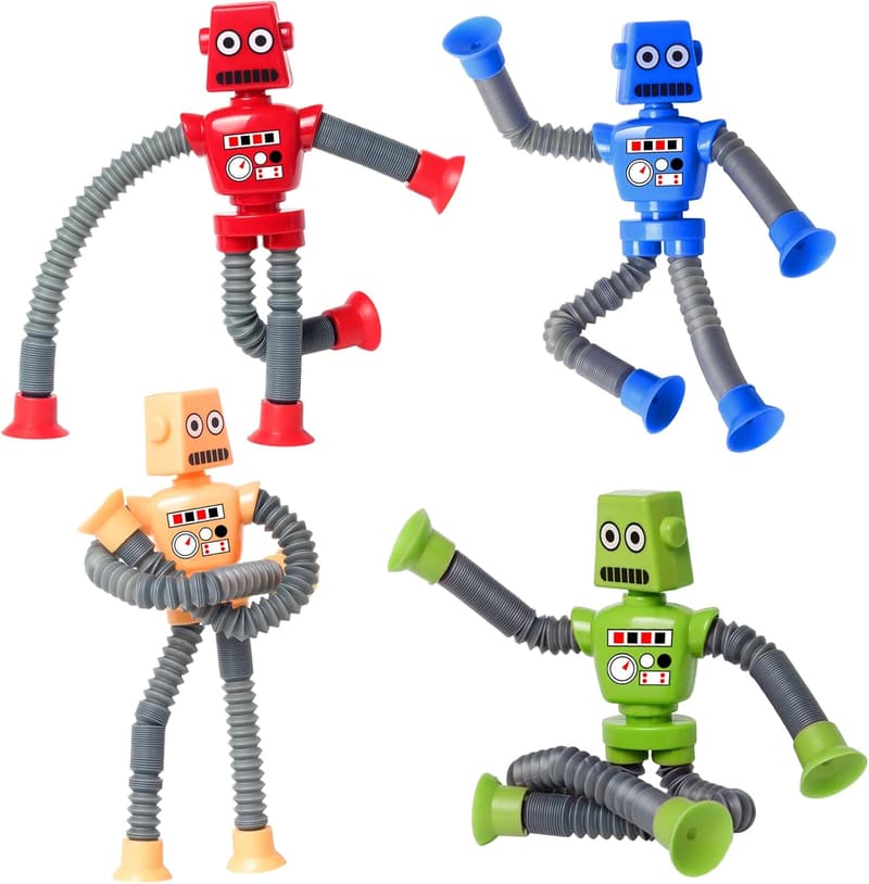 Shape Changing Robot Toy Set, Telescopic Pop Tubes - Sensory Fidget Toys for Kids